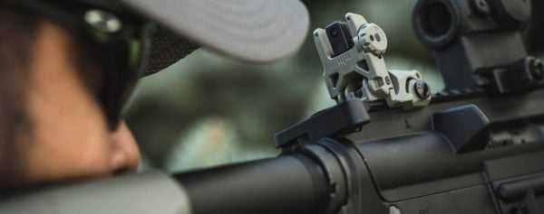 BUIS mounted on Pickatinny rail