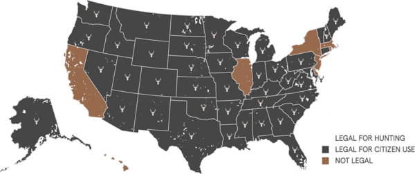 Suppressor legality map