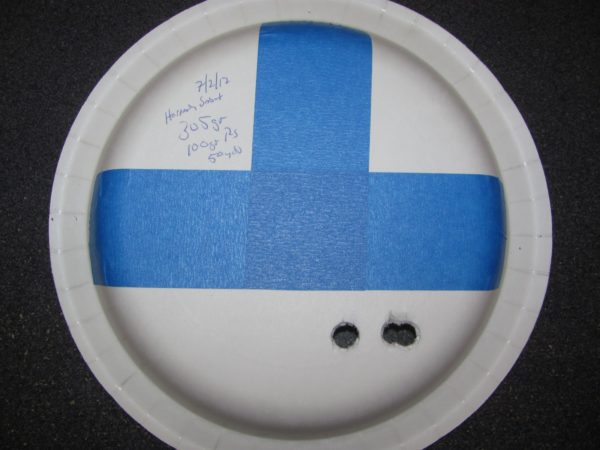 muzzleloader practice with paper plate