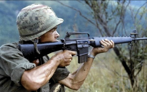 M16 Being Used in the Vietnam War