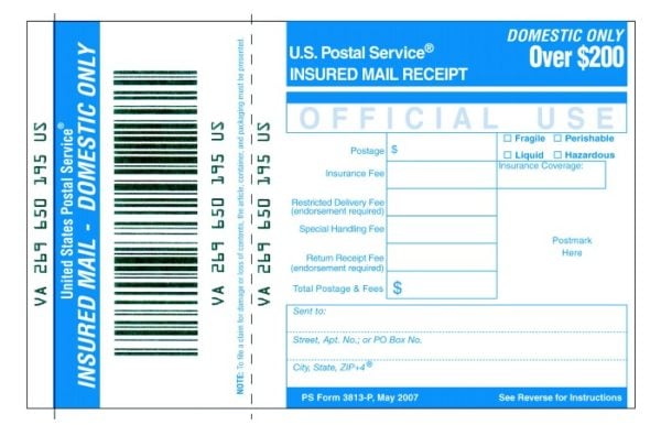 Mail Insurance Form