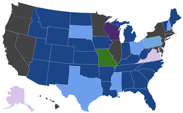 Missouri CCW reciprocity map