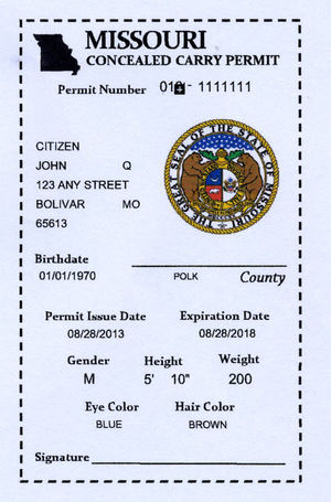 Missouri Concealed Carry Permit
