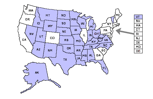Nevada CCW Reciprocity Map
