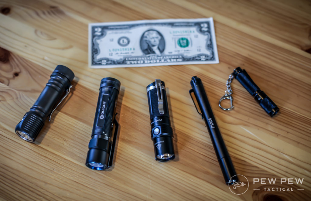 Beste EDC Zaklampen Grootte Vergelijking
