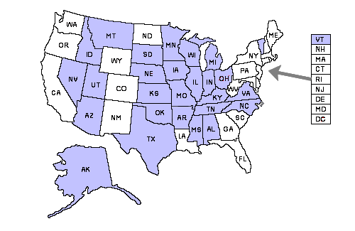Illinois reciprocity map