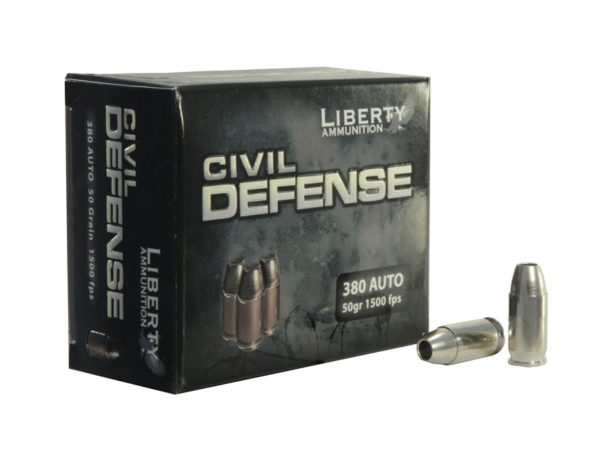 Liberty Civil Defense Handgun Ammunition .380 Auto 50 gr SCHP 1500 fps 20/ct