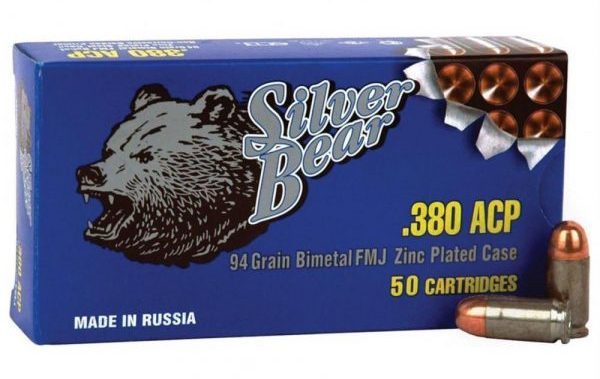 Silver Bear .380 ACP, 94 Grain FMJ - 1000 Rounds