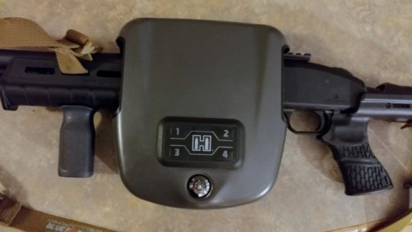 The Author's Mossberg 590 Safely Secured in His Hornady RAPiD Safe Shotgun Safe