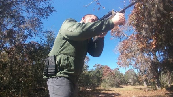 Shooting in the Propper Full Zip Tech Sweater