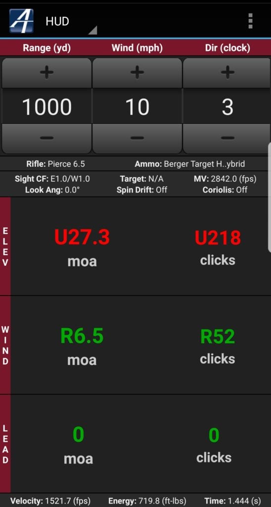 Vortex Bullet Drop Chart