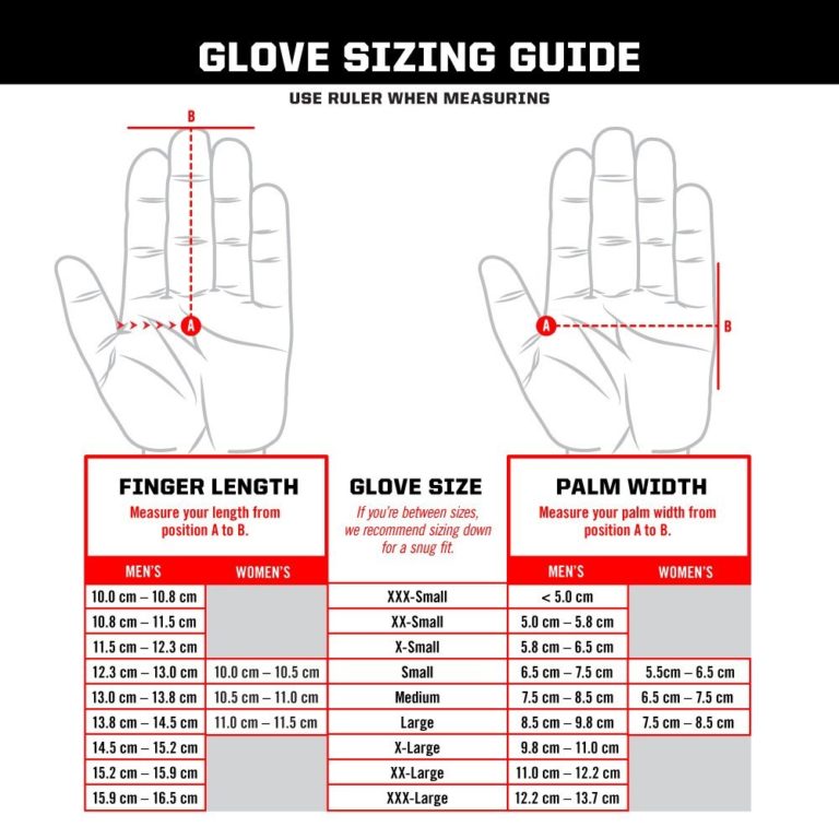 Size Chart For Men's Gloves