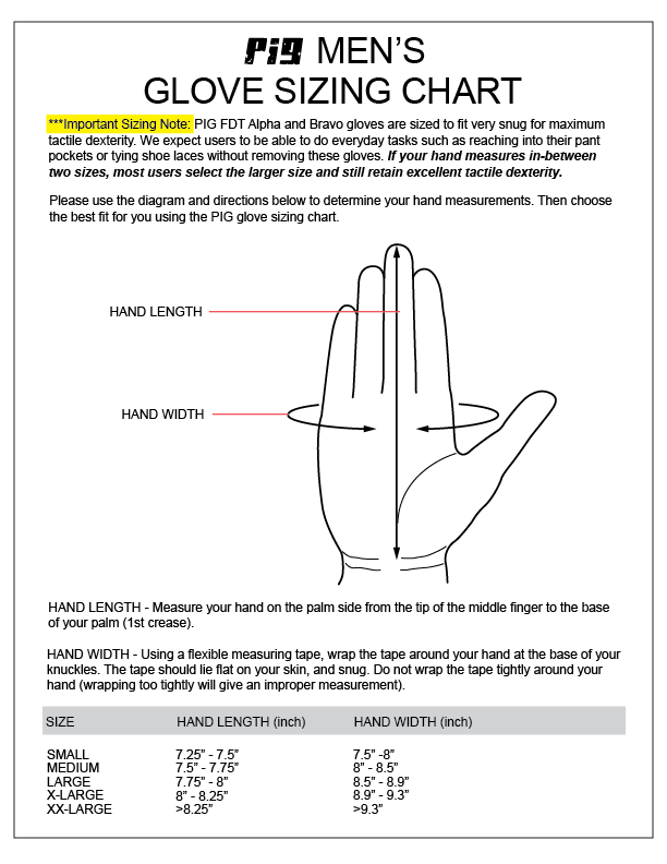 SKD Glove Sizing