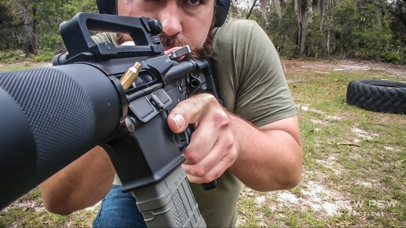 Left Side Ejecting AR-15 with Raptor Charging Handle