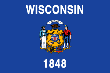 Wisconsin State Flag. Badger included.