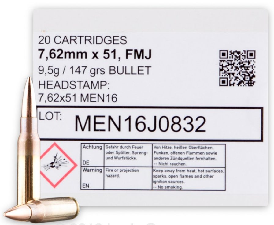 MEN/Magtech 7.62x51mm - 147 Grain FMJ - 320 Rounds