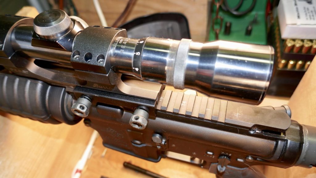In this case the scope was too far forward for optimal eye relief. A rail makes moving the whole assembly back a bit super easy