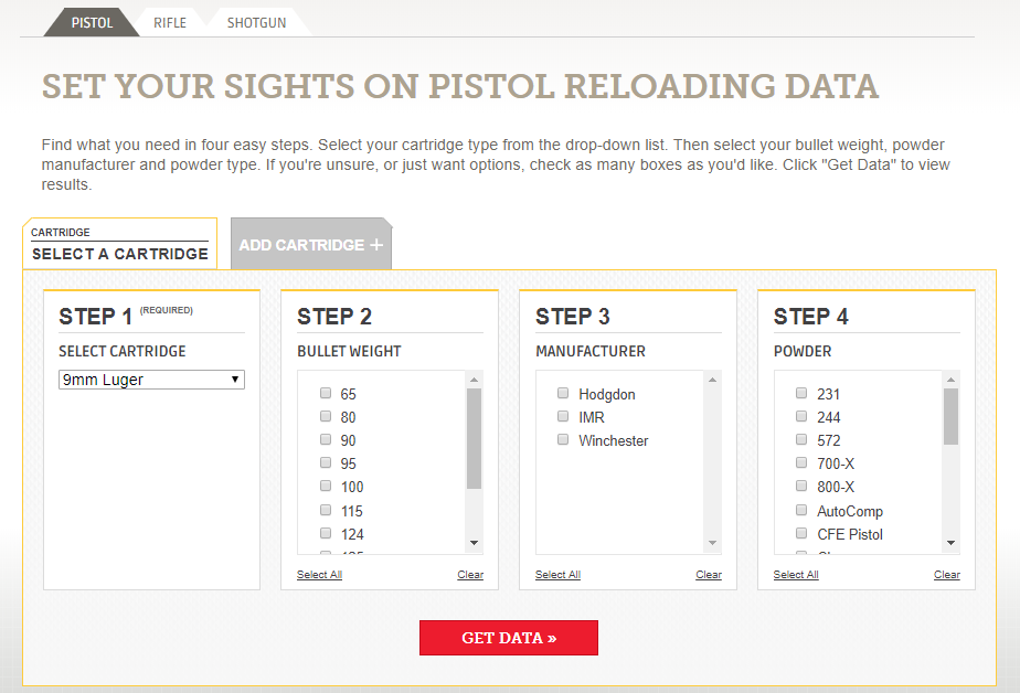 Alliant Reloading Chart