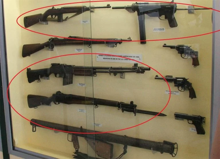 Imagine replacing all these circled weapons plus the Tommy Gun with just one rifle.