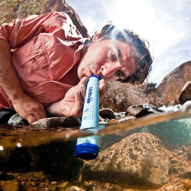 Lifestraw in use