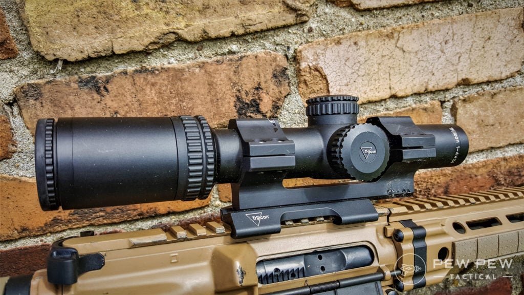 Trijicon Accupower 1-4x in a BOBRO QD mount.