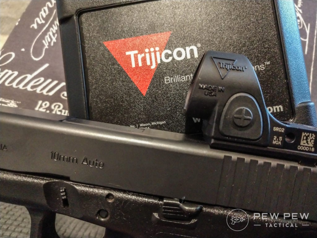 Trijicon SRO, Glock 20, and box