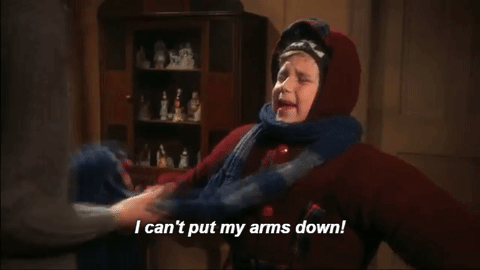 can't put my arms down