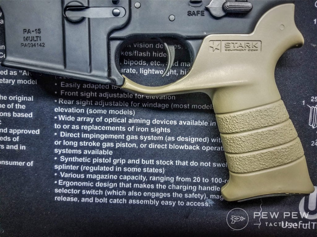 AR-15 Grip Lowering the pistol grip allows better trigger finger placement by design. (image10)