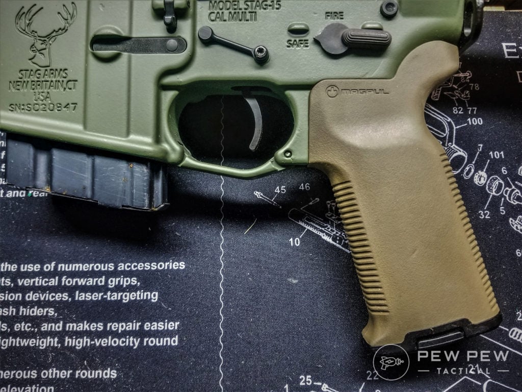 AR-15 Grip Magpul K2+ on a 6.5 Grendel hunting rifle in FDE. (image3)