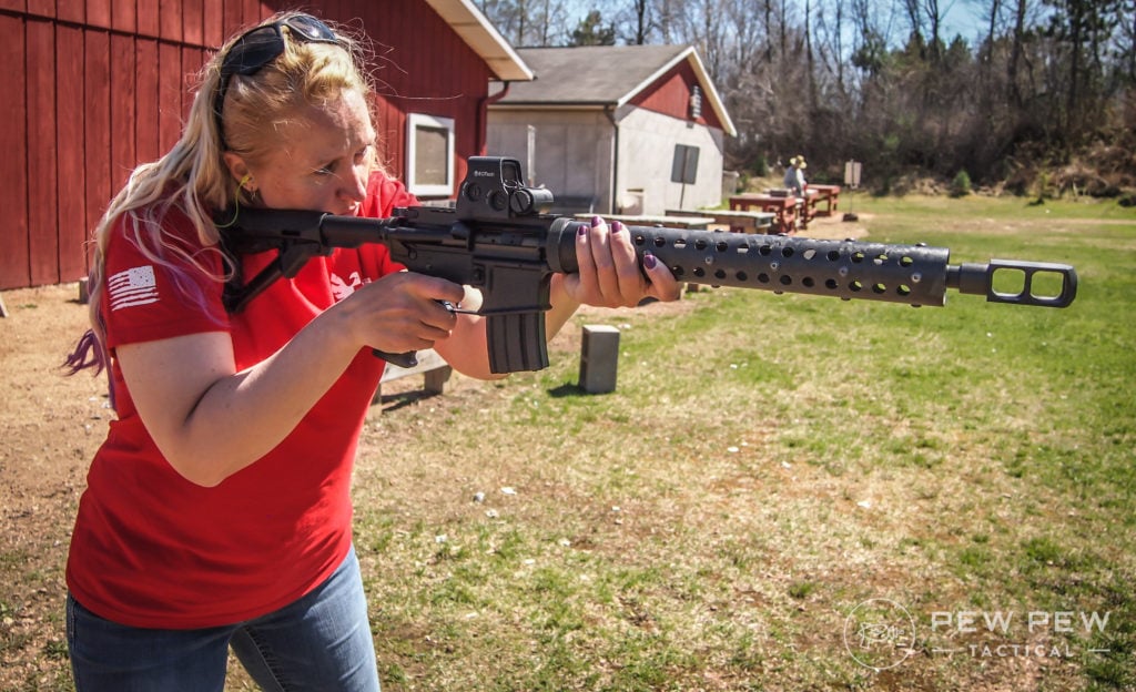 Kat on the range with 50 Beowulf