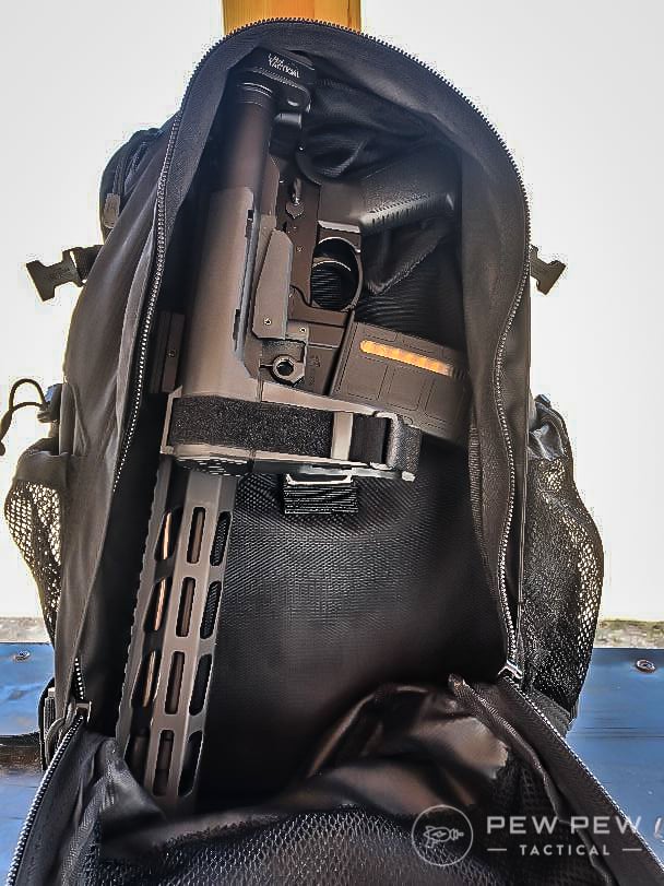 Ruger Pistol AR in a backpack