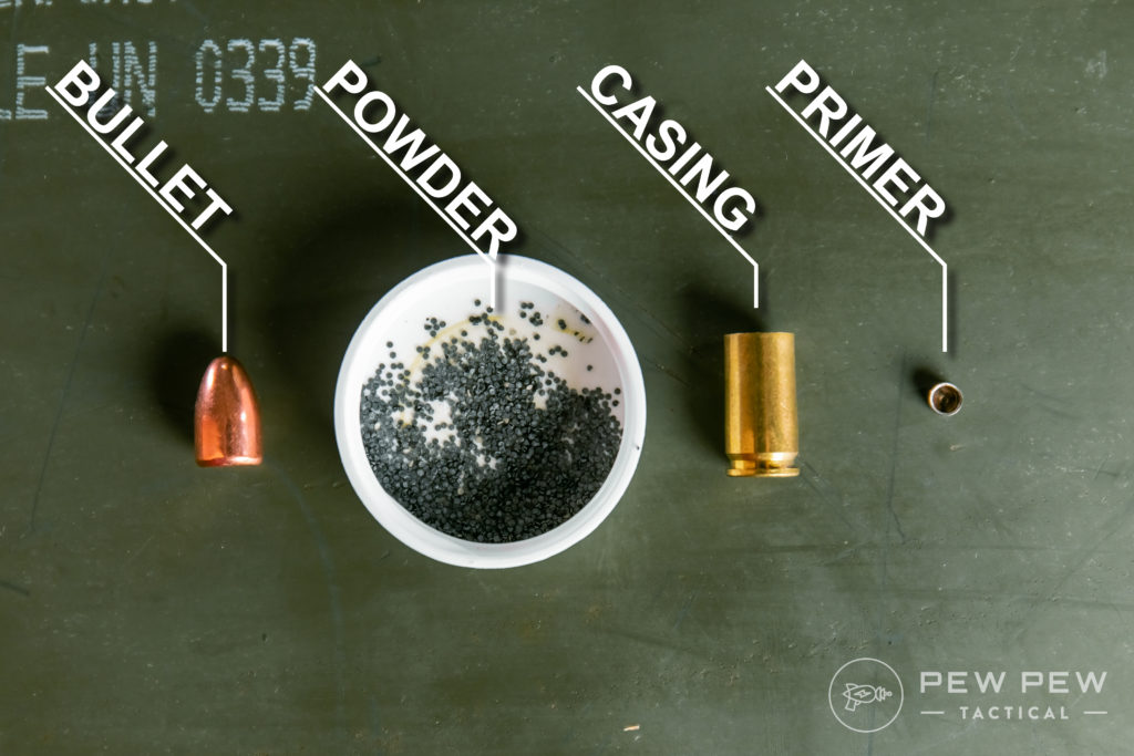 Deconstructed 9mm Cartridge