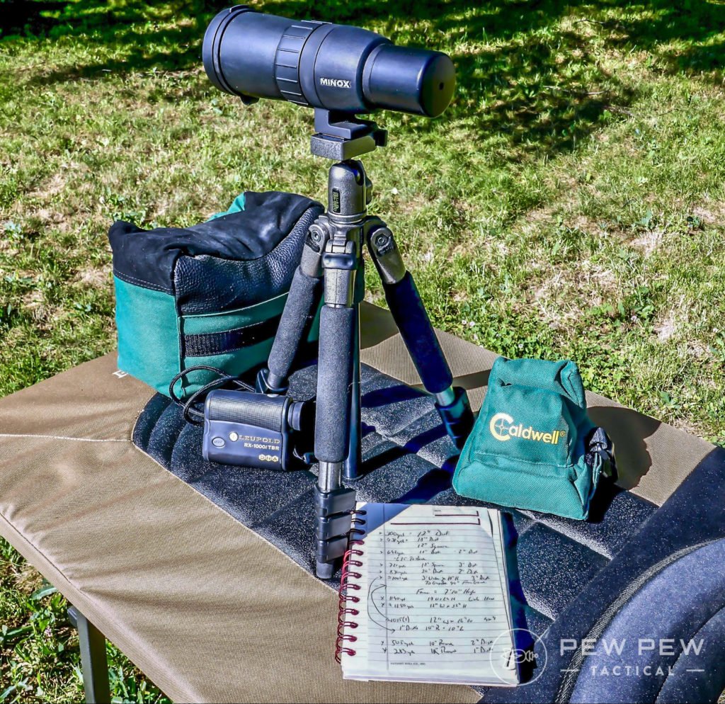 Solid rests, a range finder, spotting scope and a notebook are some basics that are helpful