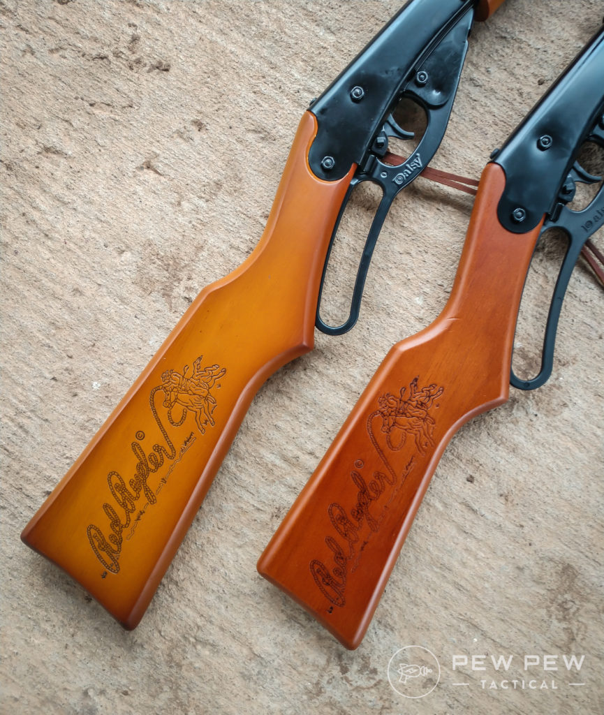The adult stock is two inches longer than the youth stock, making it way easier for us to shoot (although the youth one is still fun, too) (2)