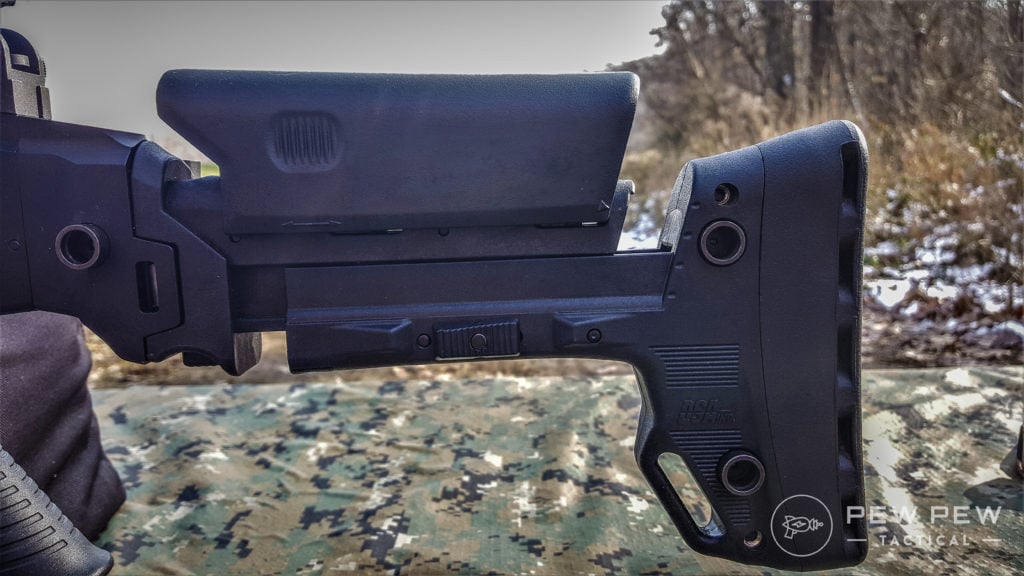 DSA FAL The DSA B.R.S. with riser extended for use with higher optic mount