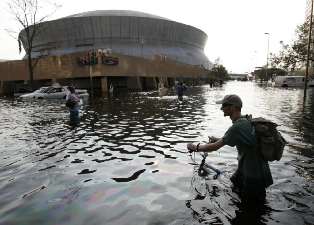 Flooded Superdome in the Aftermath of Hurricane Katrina