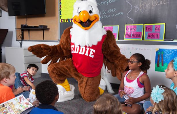 eddie eagle with kids