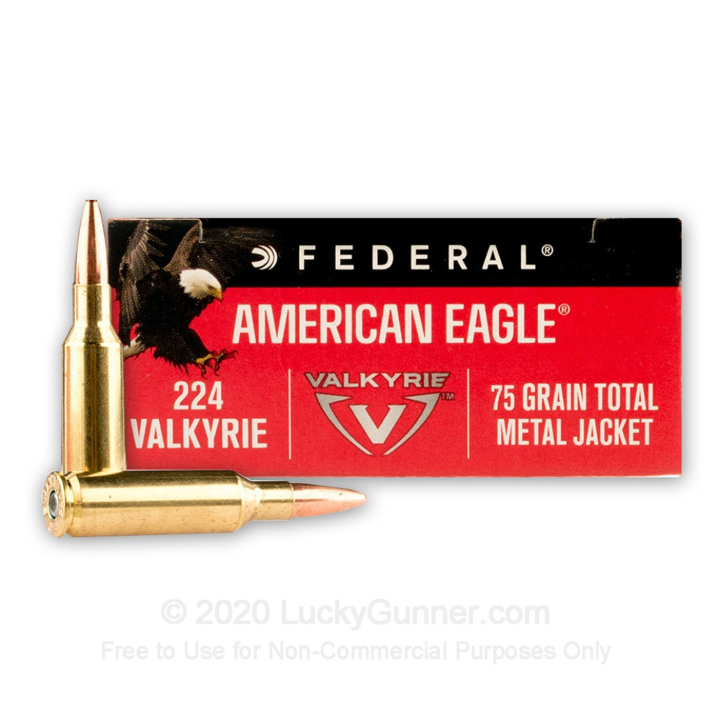 Federal American Eagle 75 Grain TMJ 224 Valkyrie