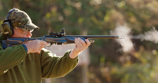 A Steel Challenge rifle competitor
