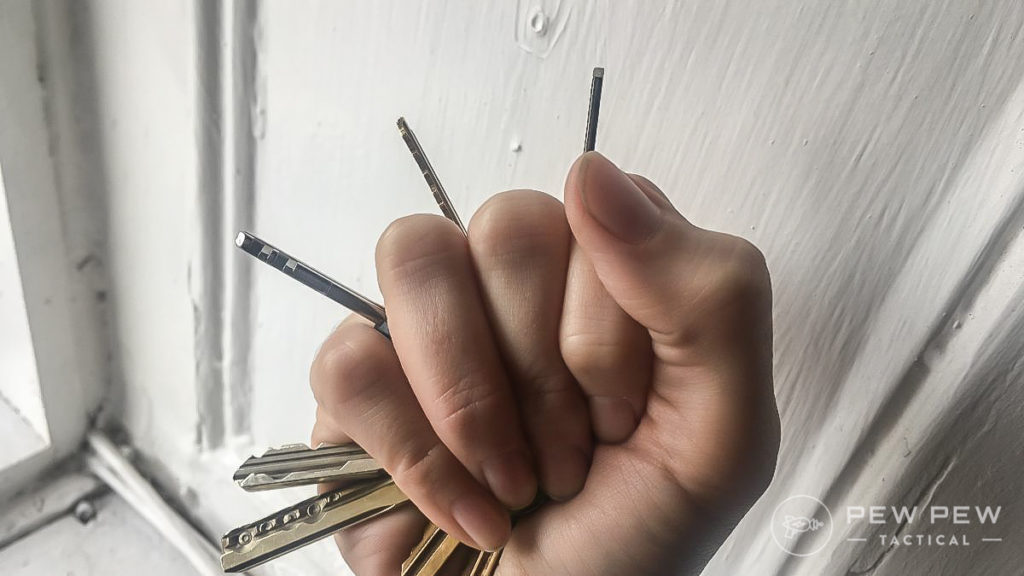 Keys between your fingers