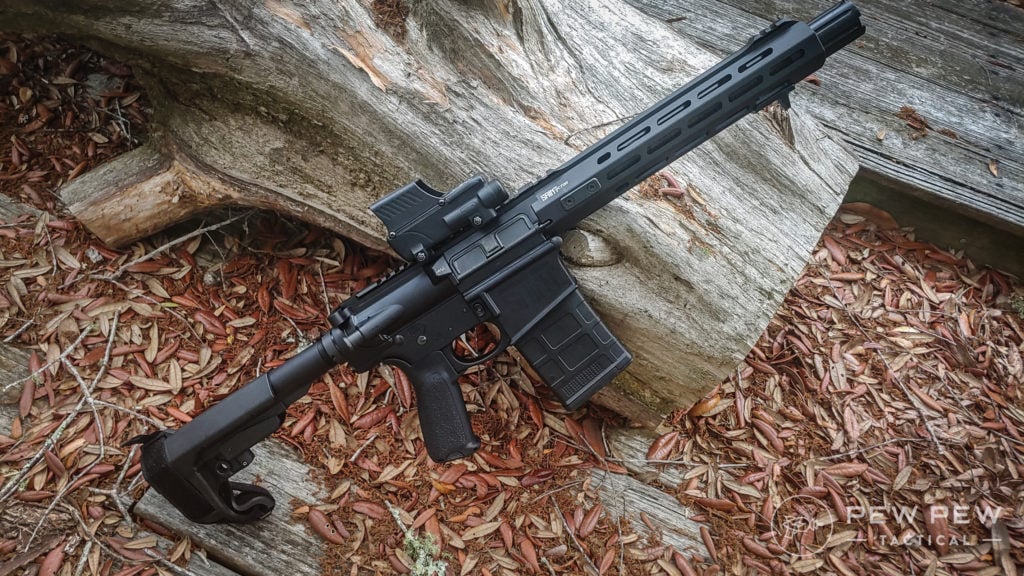 Springfield Saint Pistol on a stump