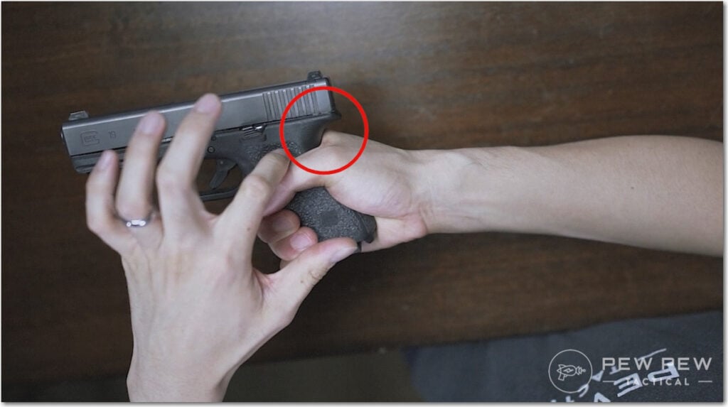 High Grip Missing Area on a Handgun