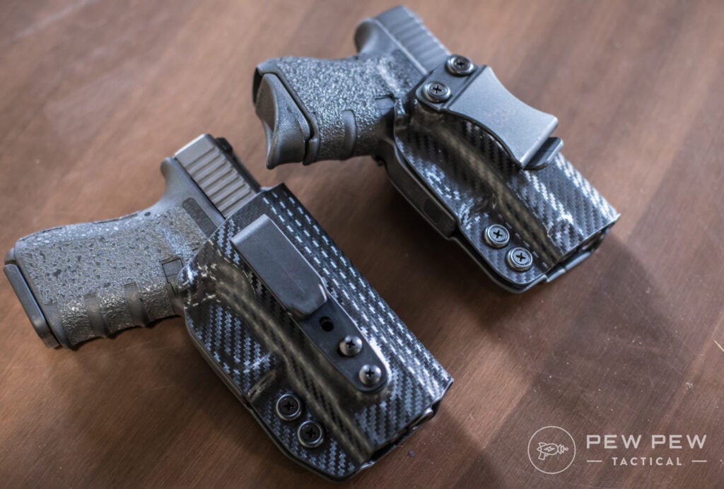 Concealment Express Tuckable (L) vs Regular IWB (R)