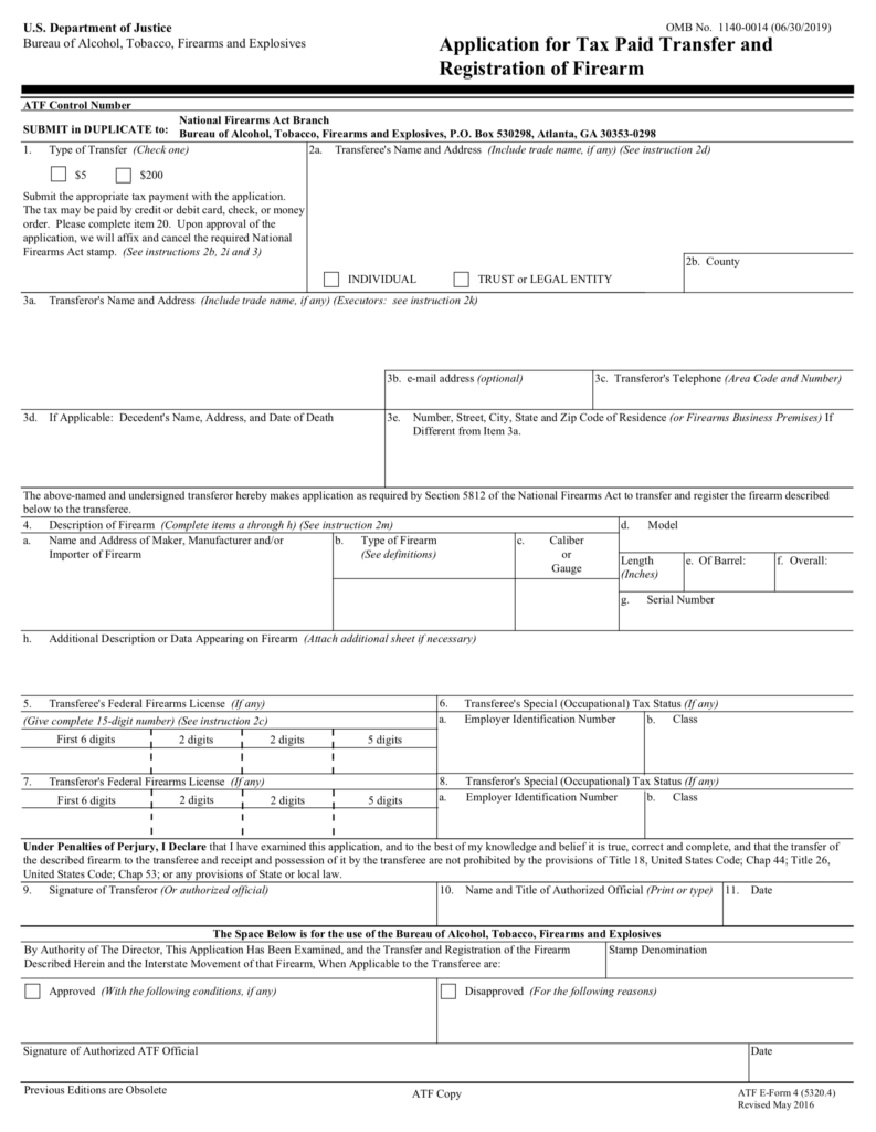 ATF Form 4