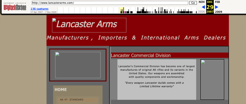 Lancaster Arms Website 2007