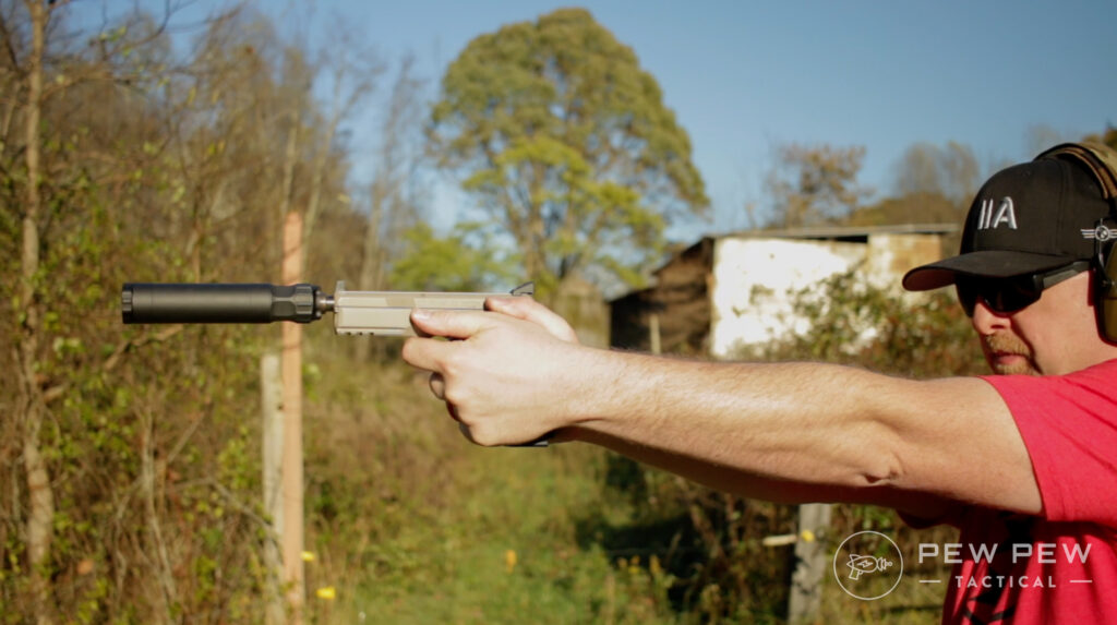 Silencer Center Banish 45 Pistol Shooting