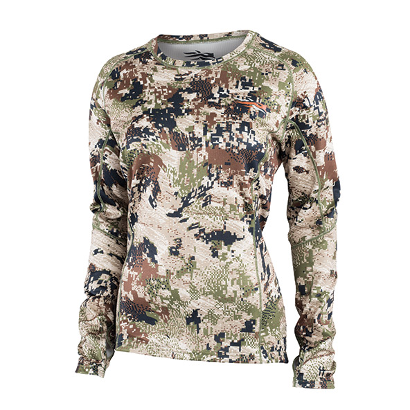 SITKA Gear Women’s Hunting Core Lightweight Camo Crew Long Sleeve Shirt