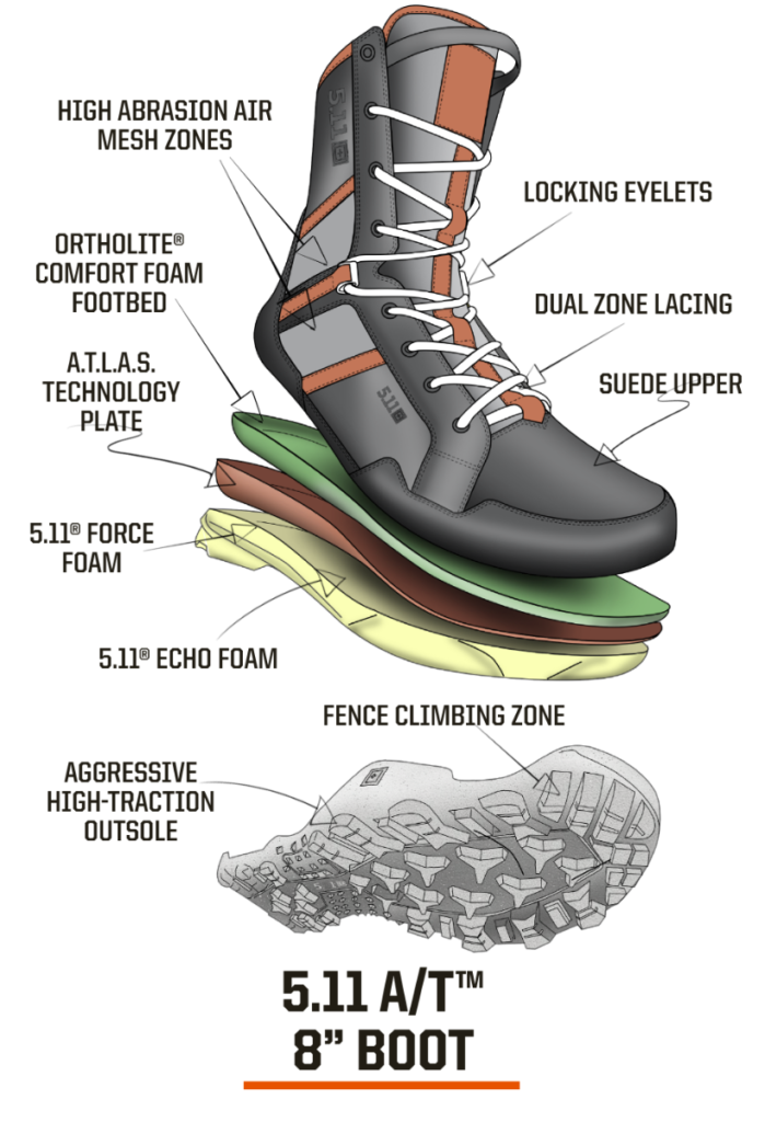511 Tactical Non Zip Boot Details