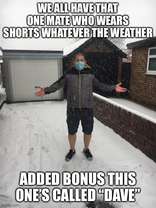 Cargo Shorts and Snow