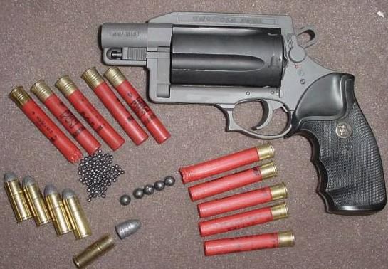 Some of the many ammo options you can have with a .410 Revolver